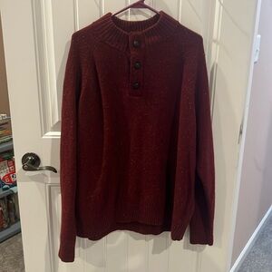 Untuckit XXXL burgundy three button sweater